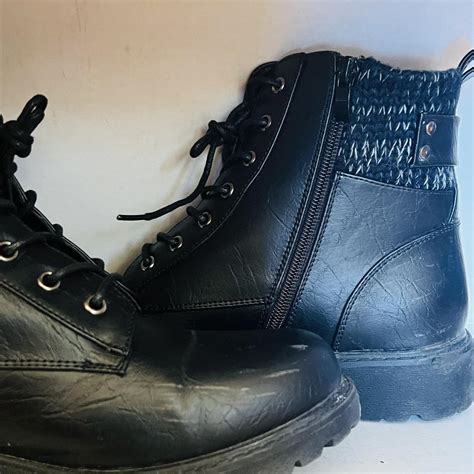 🖤 Black Winter Combat Boots Size 10🖤 Black winter... - Depop