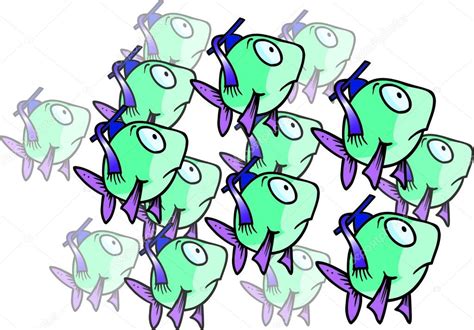 Cartoon school of fish | Cartoon School of Fish — Stock Vector © ronleishman #13916579