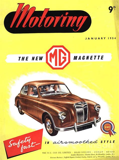 1950s Uk Cars Mg Magnette Covers Drawing by The Advertising Archives