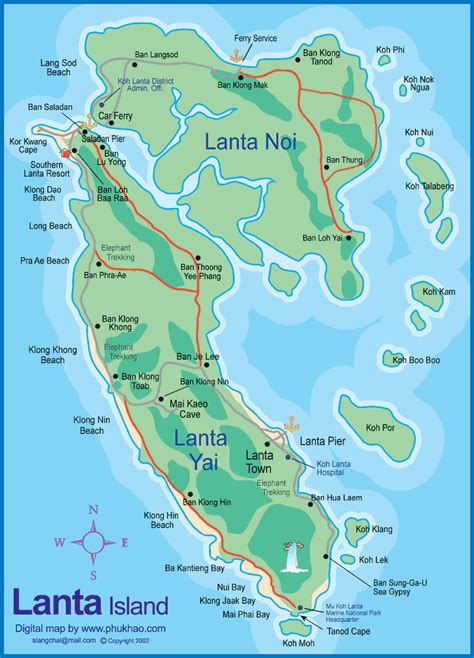 Koh Lanta island map-Map of Koh Lanta Island Krabi Thailand