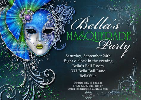 Masquerade Invitation Mardi Gras Party Party Invitations