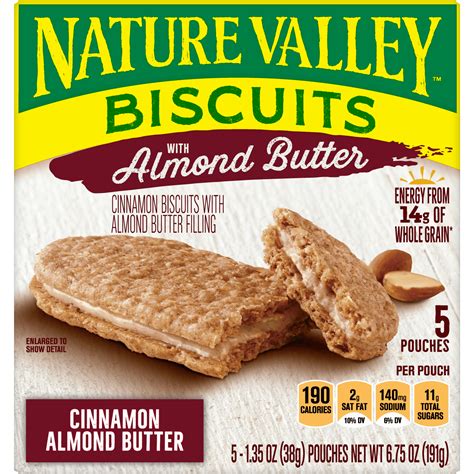 Nature Valley Biscuits, Almond Butter, 5 ct, 6.75 oz - Walmart.com