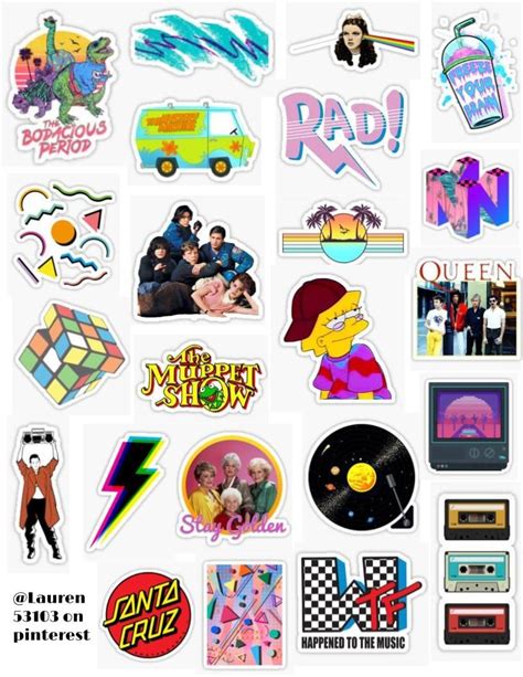 80's sticker pack #2 | Iphone case stickers, Cute stickers, Aesthetic stickers