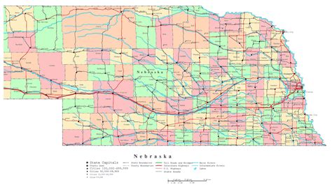 Printable Nebraska Map With Cities