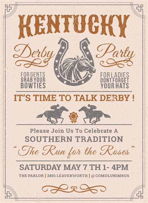 Kentucky Derby Party Invitation 194922 Vector Art at Vecteezy