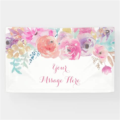 Pink Floral Baby Shower Banner | Zazzle