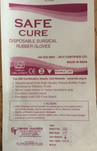 White Isi Mark Sterile Surgical Gloves, Sizes: 7 inches at best price ...