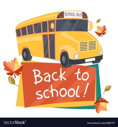 Back to school background with yellow bus Vector Image