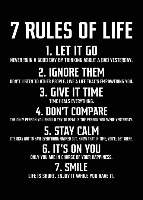 '7 Rules of Life' Poster by crbn design | Displate | 7 rules of life ...