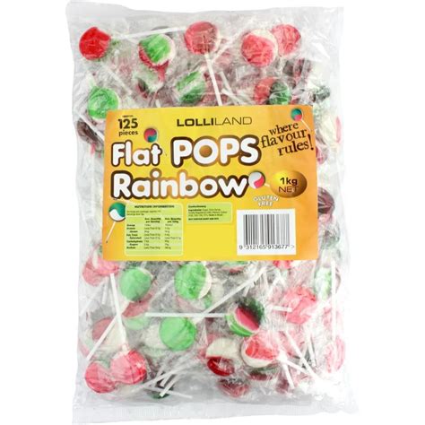 Rainbow Christmas Flat Lollipops (1kg) | Bulk Candy, Lollies ...