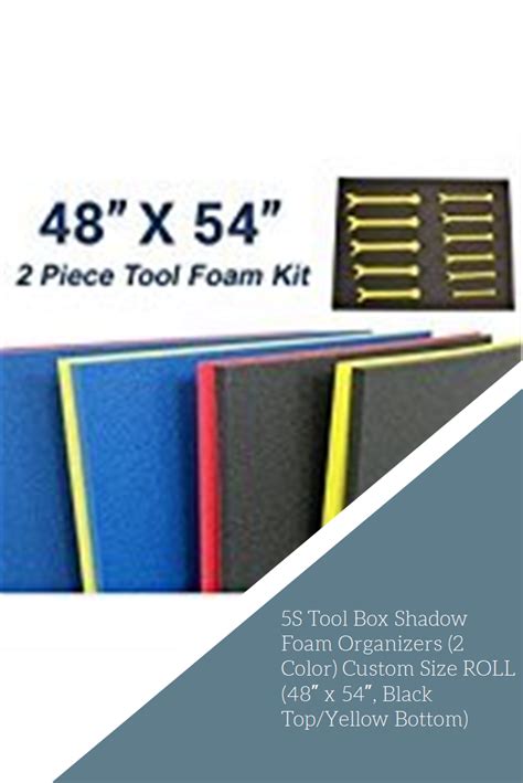 5S Tool Box Shadow Foam Organizers (2 Color) Custom Size ROLL (48″ x 54″, Black Top/Yellow ...