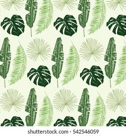 Palm Tree Leaves Pattern Stock Vector (Royalty Free) 542546059