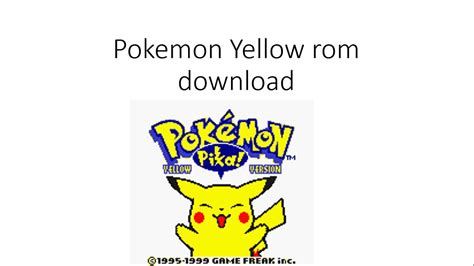 Pokemon Yellow rom free download for gba and gbc - YouTube