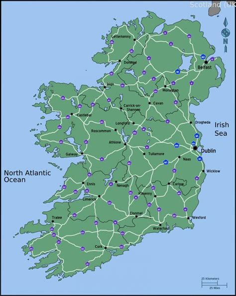 Driving map of ireland distance - Map of driving map of ireland ...