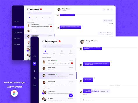 Desktop Messenger App UI Design - UpLabs