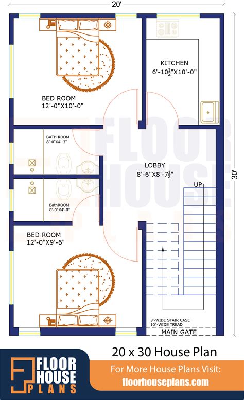 20 x 30 House Plan Modern 600 Square Feet House Plan