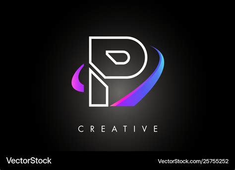 P trendy modern letter logo design monogram Vector Image