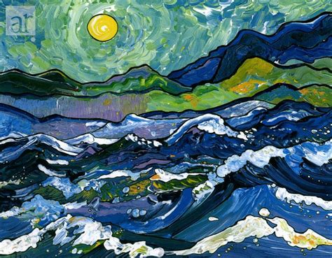 Seascape with Van Goghs Sky | Pinturas de van gogh, Arte impresionista ...