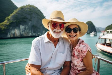 Premium AI Image | A happy seniors couple in traveling