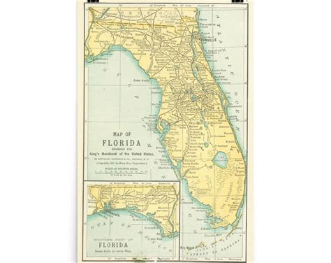 Gainesville Florida Map 1954 FL City & Road Atlas Poster - Etsy