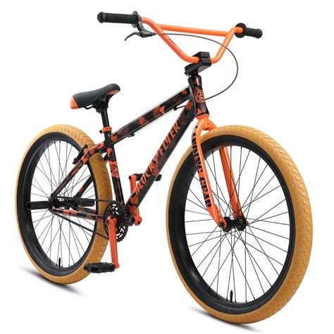 SE Blocks Flyer 26-inch BMX Freestyle Bike-Orange Camo | J&R Bicycles — J&R Bicycles, Inc.