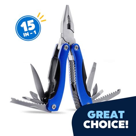 Multitool Pliers, 9-in-1 Pocket Multitool Multi-Purpose Folding Pliers Tool with Durable ...