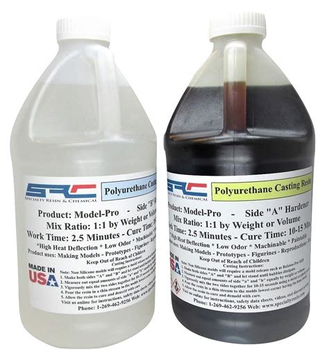 Model-Pro Polyurethane Casting Resin Liquid Plastic for Making Models and Crafts - 1 Gallon Kit ...