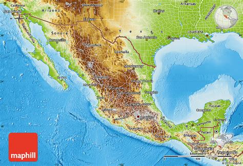 Physical Map Of Mexico