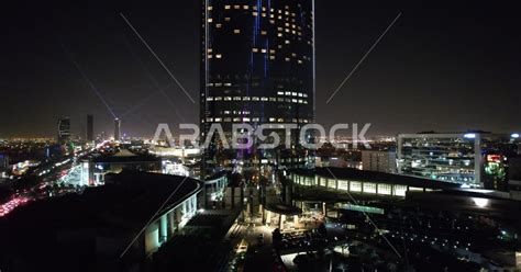 Drone photography of the Kingdom Tower in the city of Riyadh, Saudi ...