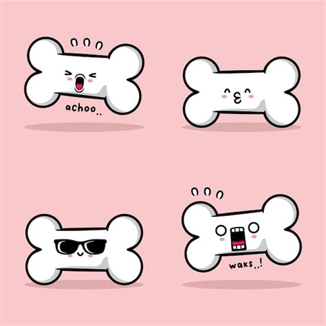 Premium Vector | Vector illustration of cute bone emoji