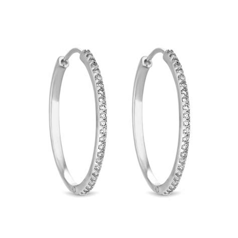 Simply Silver Sterling Silver 925 Fine Cubic Zirconia Hoop Earring - Jewellery from Jon Richard UK