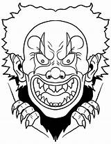 Clown Face Coloring Templat sketch template