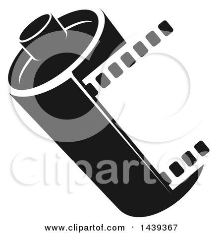 Clipart of a Black and White Film Roll - Royalty Free Vector Illustration by Vector Tradition SM ...