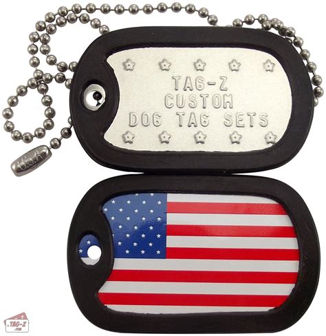 American Flag Dog Tag Set