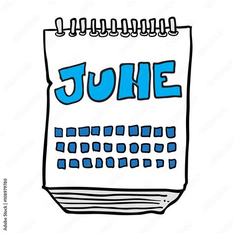 freehand drawn cartoon calendar showing month of june Stock Vector | Adobe Stock