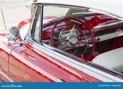 1954 Red Chevy Bel Air Interior Editorial Photography - Image of ...