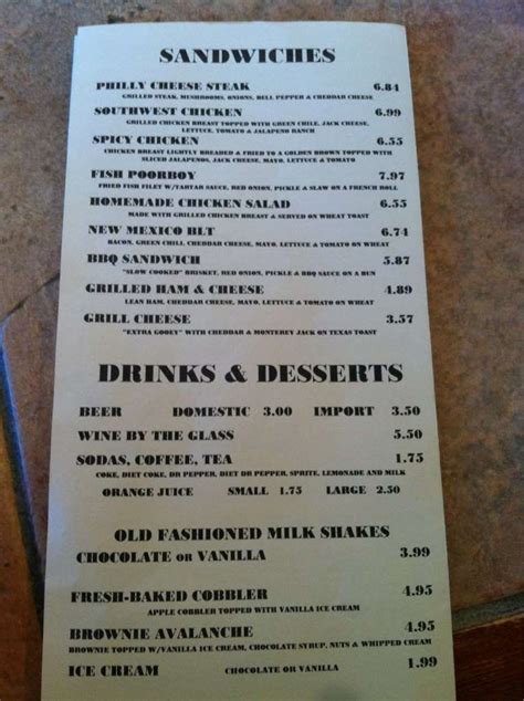 Menu at Lincoln County Grill restaurant, Ruidoso