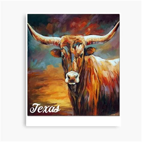 "Texas Longhorn Cattle - Texas Longhorn Cow - Cow Painting - Cow Gift ...