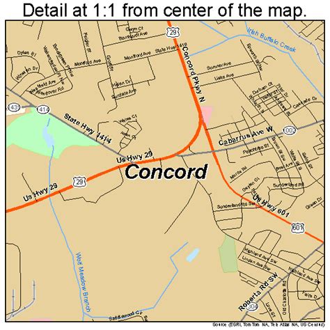 Concord North Carolina Street Map 3714100