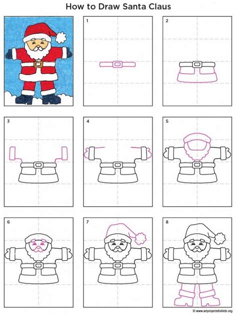 How to Draw Santa Claus Tutorial Video and Santa Claus Coloring Page ...