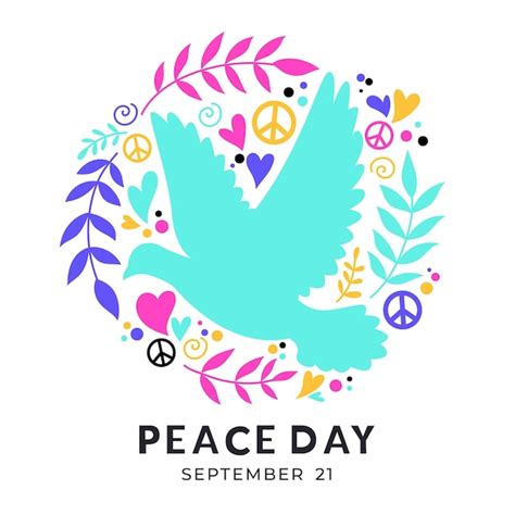 Colorful international day of peace theme | Free Vector