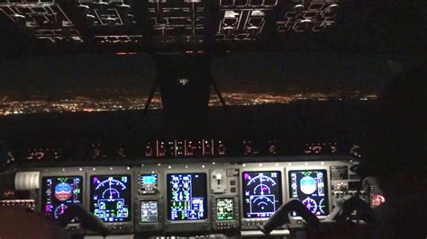 Night Approaching At Tel-Aviv Embraer Legacy 600 (Cockpit view) - YouTube