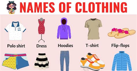 Types of Clothing: Useful List of Clothing Names with the Picture - ESL Forums