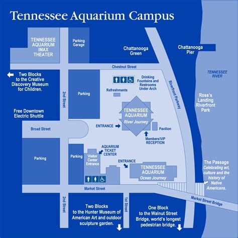 Tennessee Aquarium Campus Map - Chatanooga Tennessee USA • mappery