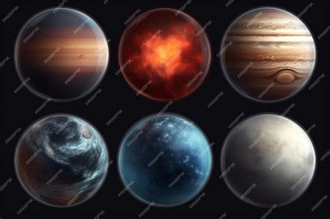 Premium Photo | Planets realistic transparent set