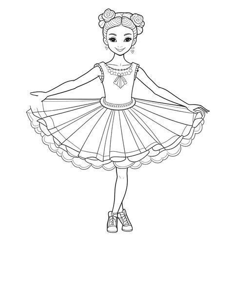 Cute Ballerina Girl coloring page - Download, Print or Color Online for Free