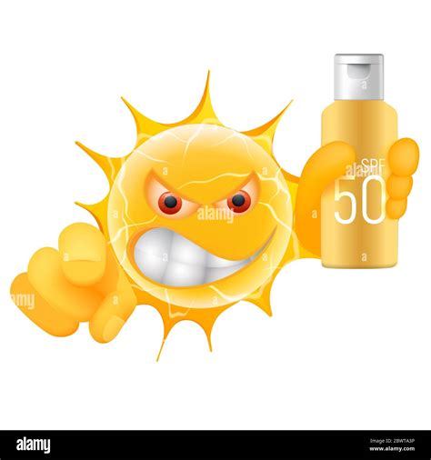 Evil Summer Sun Emoticon. Angry Sun Emoji with Banner Template. Add ...