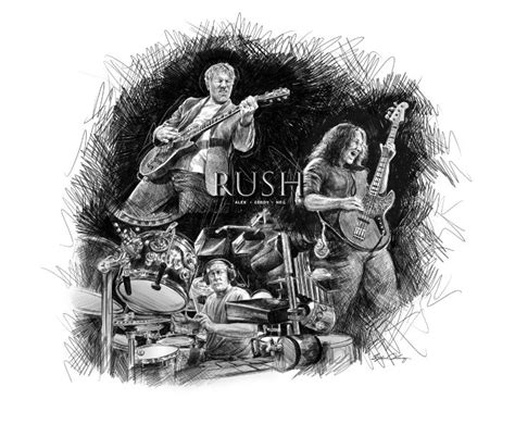 Rush Portrait, Alex, Geddy & Neil - Byron Chaney's Illustration and ...