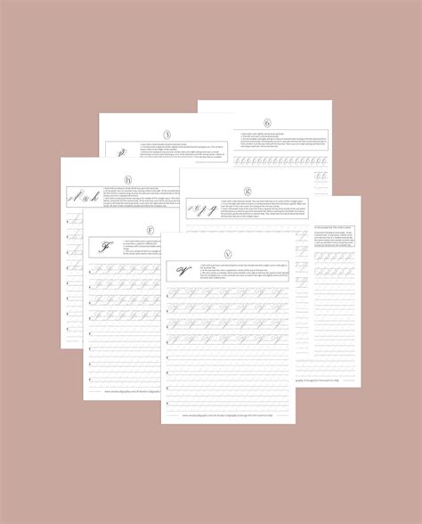 Bundle Copperplate Calligraphy Digital Worksheets Lowercase + Uppercase ...