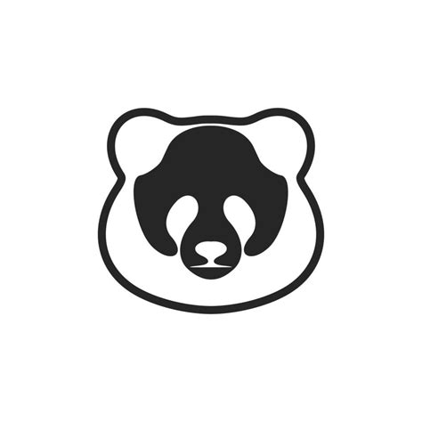 Elegant black and white vector panda logo. Isolated on a white background. 20205843 Vector Art ...